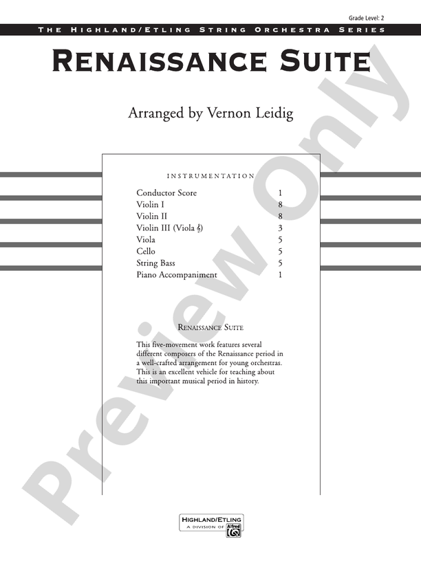 Classics for Contest (Grade 2) – String Orchestra Conductor Score & Parts (Digital Download)