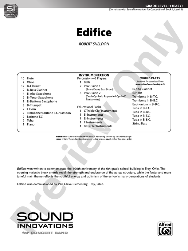 Edifice - Concert Band Conductor Score & Parts (Digital Download)