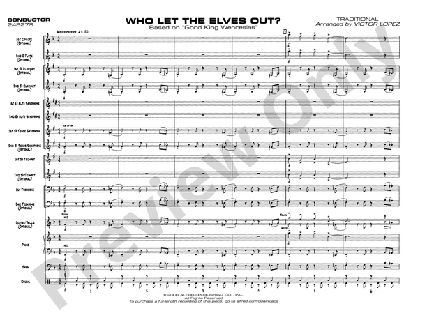 Who Let the Elves Out? - Jazz Ensemble Conductor Score & Parts (Digital Download)