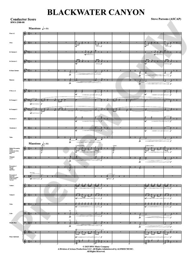 Blackwater Canyon - Full Orchestra Conductor Score & Parts (Digital Download)