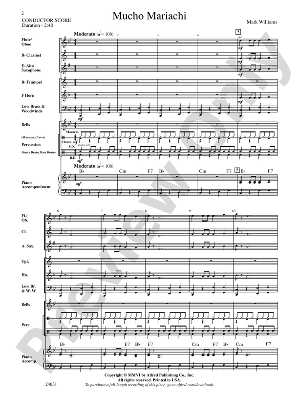 Mucho Mariachi - Concert Band Conductor Score & Parts (Digital Download)
