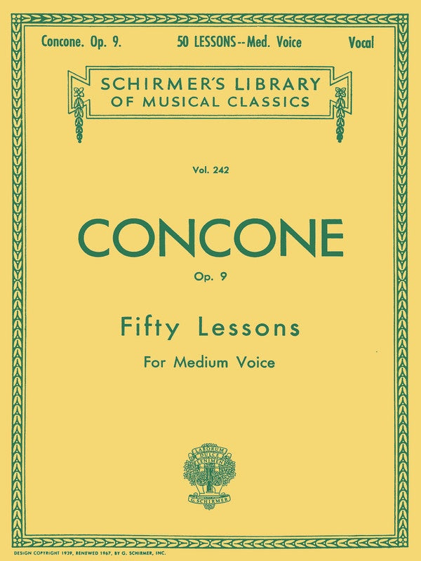 CONCONE 50 LESSONS OP.9 LIB.242 MED.VOICE - CONCONE - G Schirmer