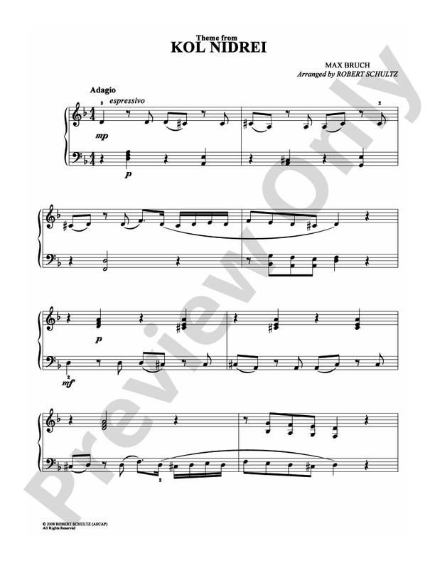 Bruch - Kol Nidrei - Easy Piano (Digital Download)