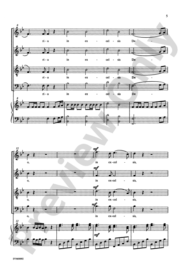 Gloria (from the Twelfth Mass) – SATB Choral Octavo (Digital Download)