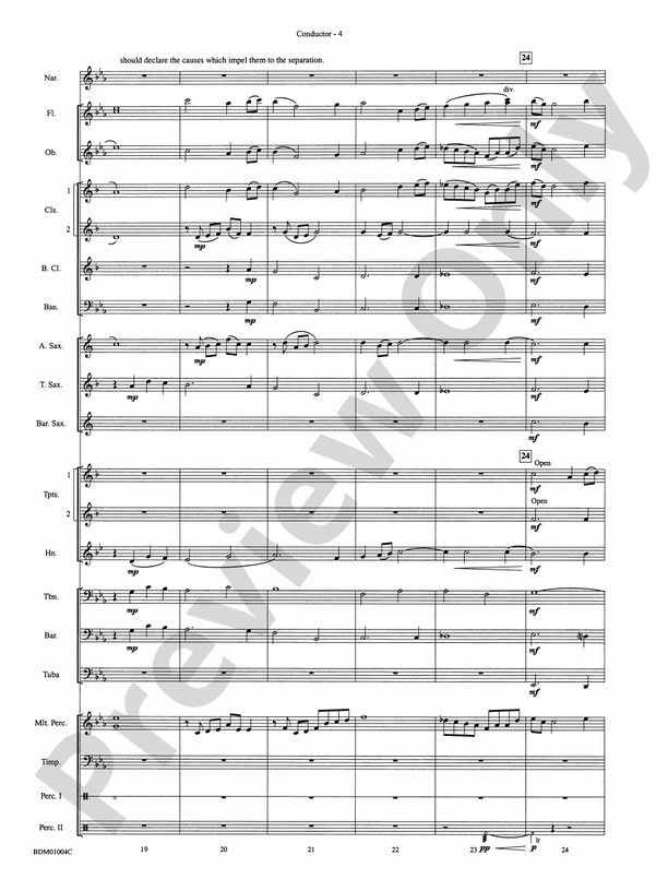 A Jefferson Portrait - Concert Band Conductor Score & Parts (Digital Download)