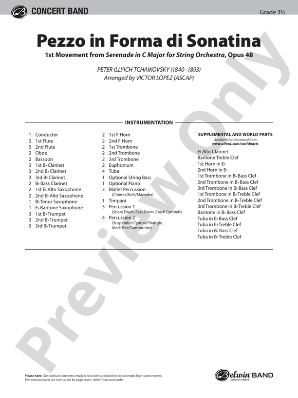 Pezzo in forma di Sonatina - Concert Band Conductor Score & Parts (Digital Download)