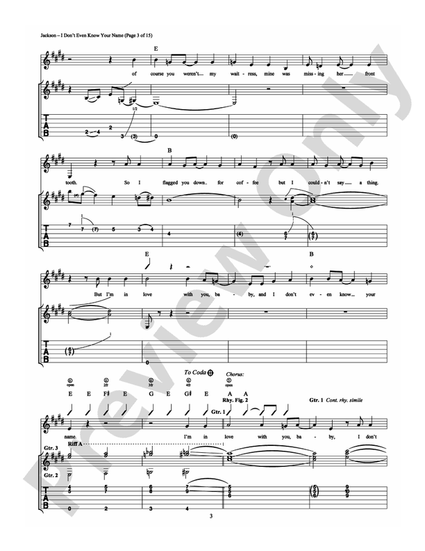 I Don't Even Know Your Name - Guitar TAB (Digital Download)