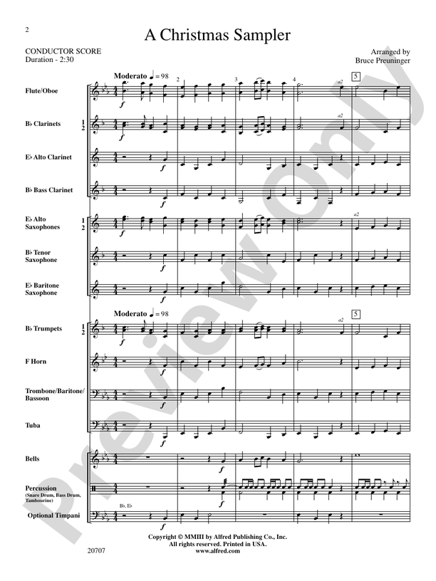 A Christmas Sampler - Concert Band Conductor Score & Parts (Digital Download)