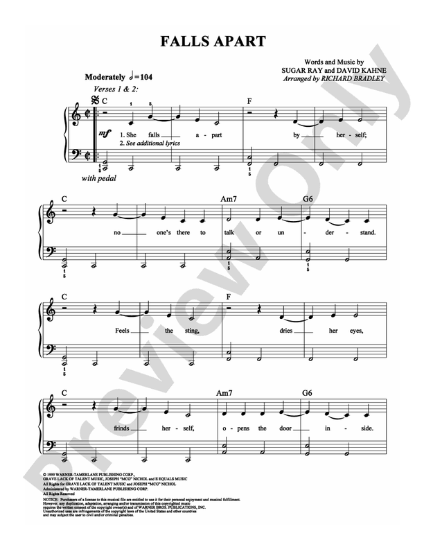 Falls Apart - Arr. Richard Bradley - Easy Piano (Digital Download)