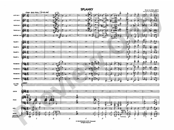 Splanky (Grade 3) - Jazz Ensemble Conductor Score & Parts (Digital Download)