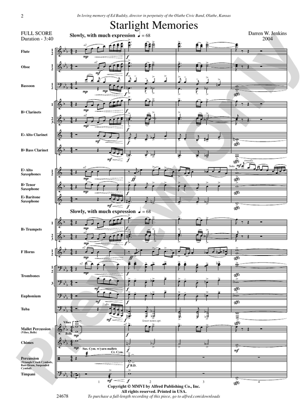 Starlight Memories - Concert Band Conductor Score & Parts (Digital Download)