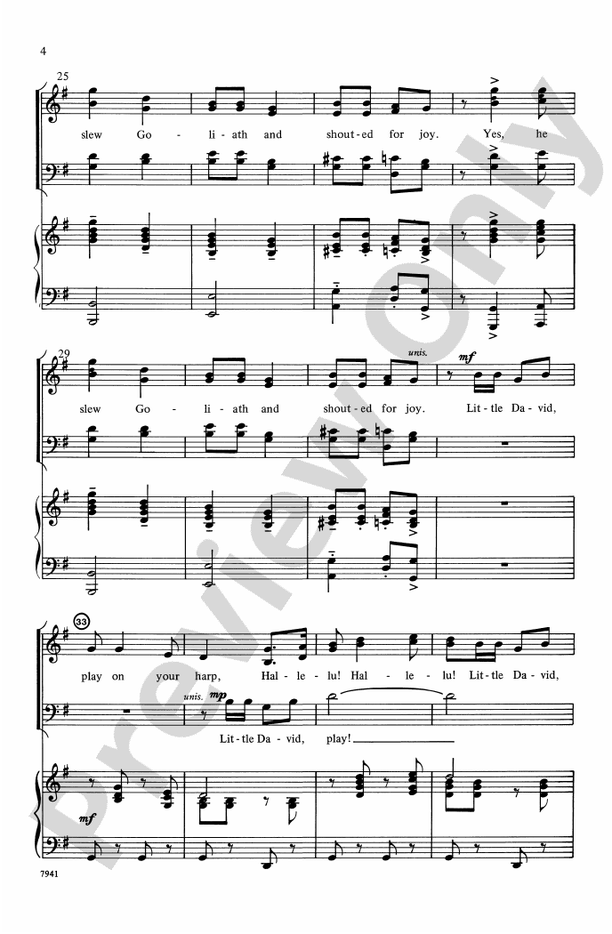 Little David, Play on Your Harp – SATB Choral Octavo (Digital Download)