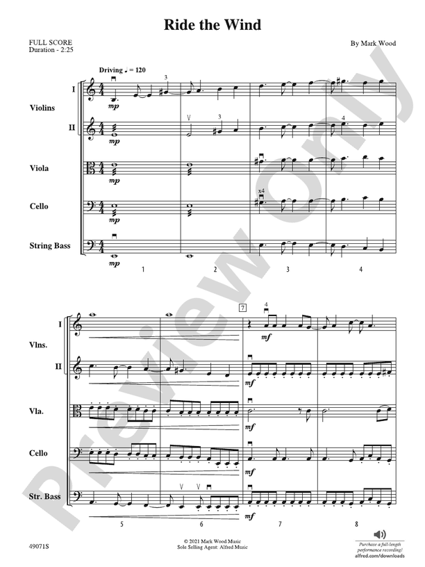 Ride the Wind - String Orchestra Conductor Score & Parts (Digital Download)