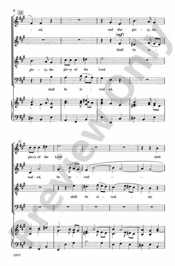 And the Glory of the Lord (from The Messiah) - SATB Choral Octavo (Digital Download)