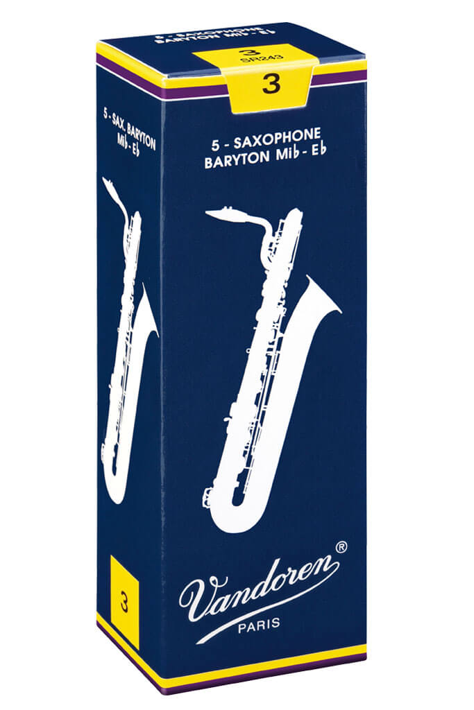 Vandoren Traditional Baritone Saxophone Reeds, Strength 3, 5-Pack