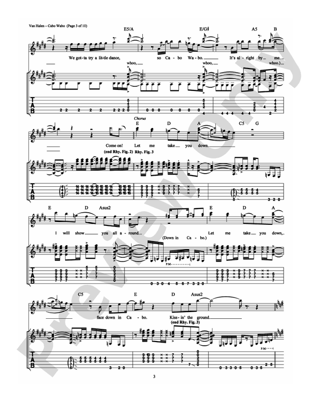 Cabo Wabo - Guitar TAB (Digital Download)