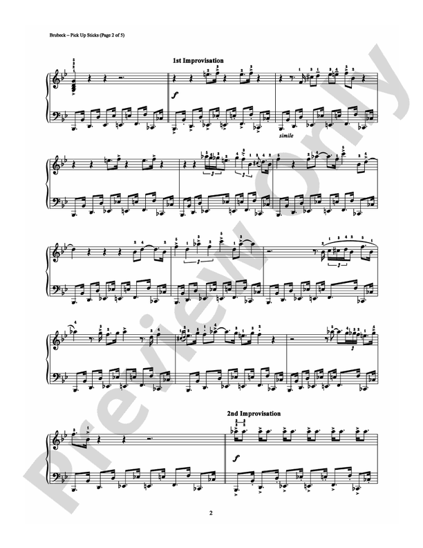 Pick Up Sticks - Piano (Digital Download)