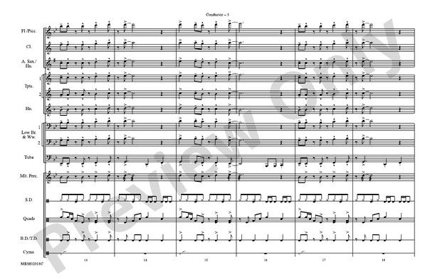 Turn the Beat Around – Marching Band Conductor Score & Parts (Digital Download)
