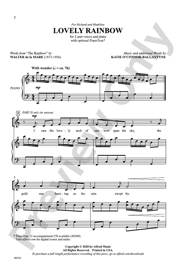 Lovely Rainbow – 2-Part Choral Octavo (Digital Download)