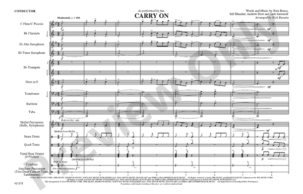 Carry On – Marching Band Conductor Score & Parts (Digital Download)