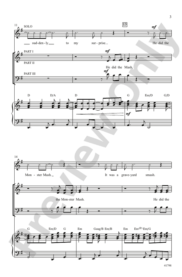 Monster Mash – 3-Part Mixed Choral Octavo (Digital Download)