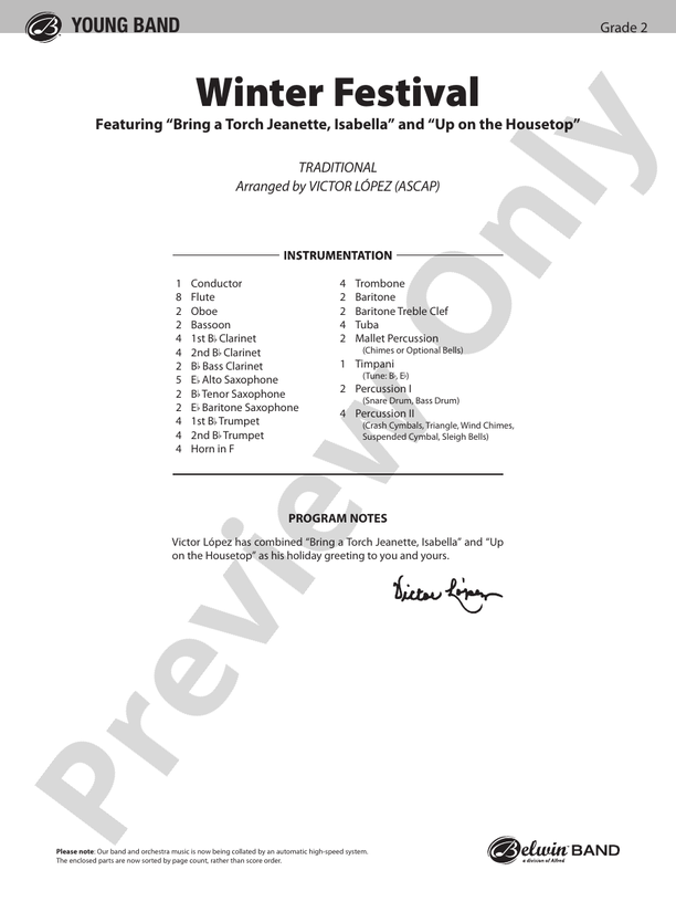 Winter Festival - Concert Band Conductor Score & Parts (Digital Download)