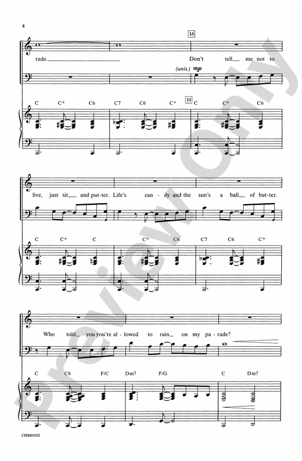 Don't Rain on My Parade – SATB Choral Octavo (Digital Download)