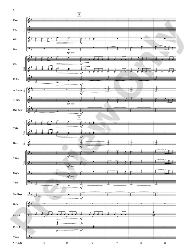 Hope Glowing in the Sky - Concert Band Conductor Score & Parts(Digital Download)
