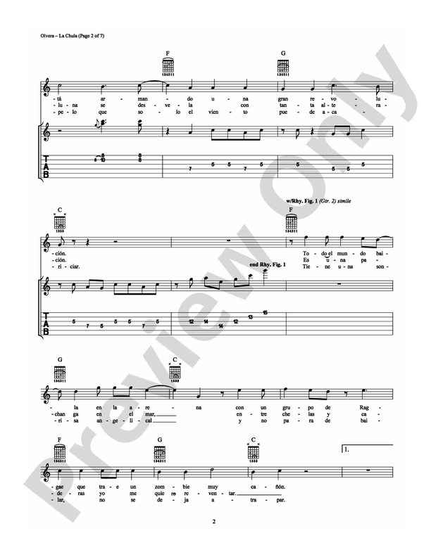 La Chula - Guitar TAB (Digital Download)