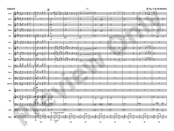 Go Tell It on the Mountain (Grade 3) - Jazz Ensemble Conductor Score & Parts(Digital Download)