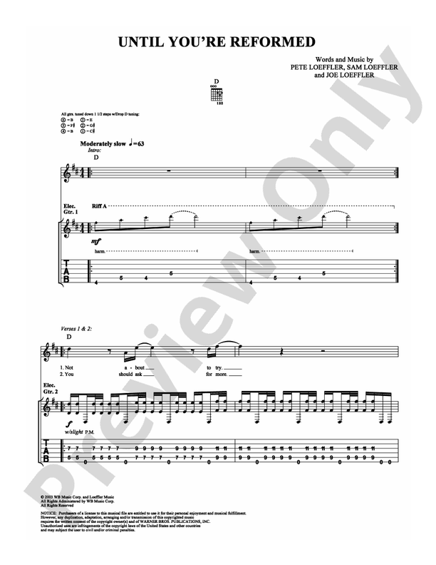Until You're Reformed - Guitar TAB (Digital Download)