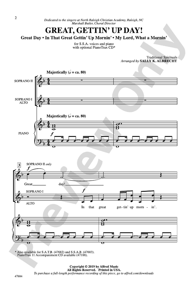 Great, Gettin' Up Day! – SSA Choral Octavo (Digital Download)