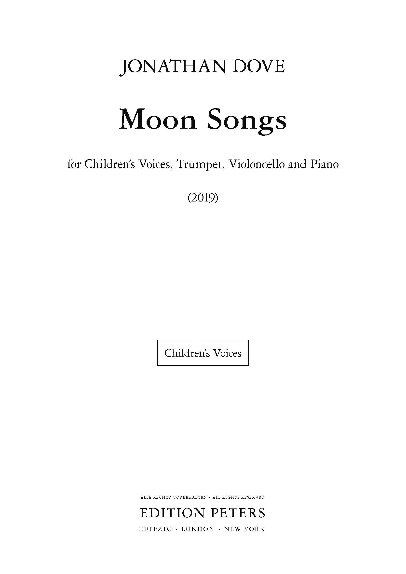 Moon Songs (Children's Voices Only) - Piano/Trumpet/Cello/Children's Voices (Digital Download)