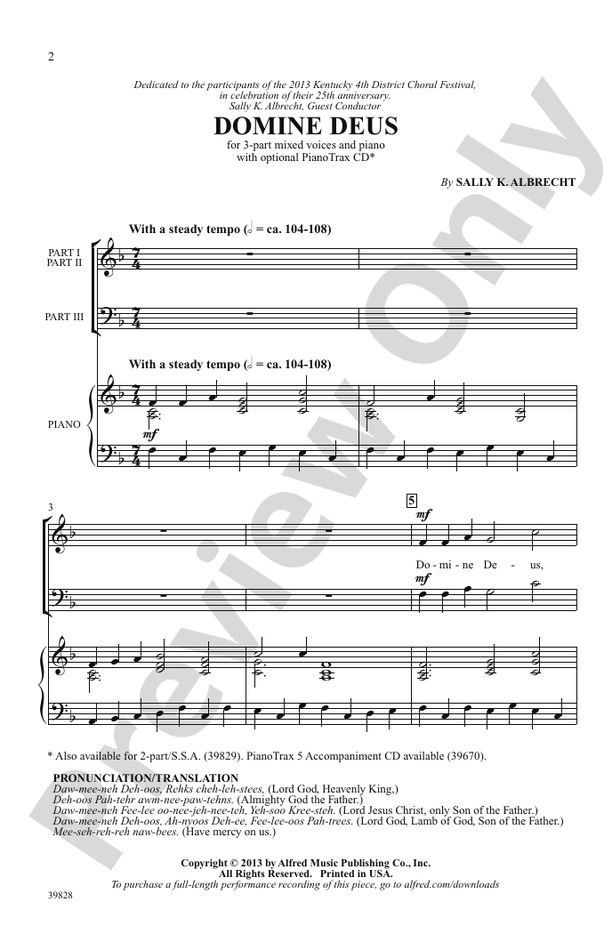 Domine Deus – 3-Part Mixed Choral Octavo (Digital Download)