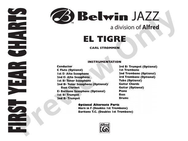 El Tigre - Jazz Ensemble Conductor Score & Parts (Digital Download)