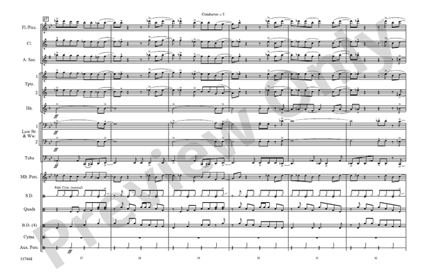 The Heart of Rock and Roll – Marching Band Conductor Score & Parts (Digital Download)