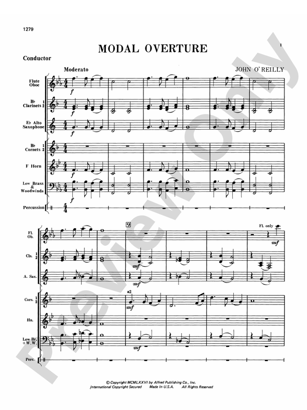 Modal Overture - Concert Band Conductor Score & Parts (Digital Download)