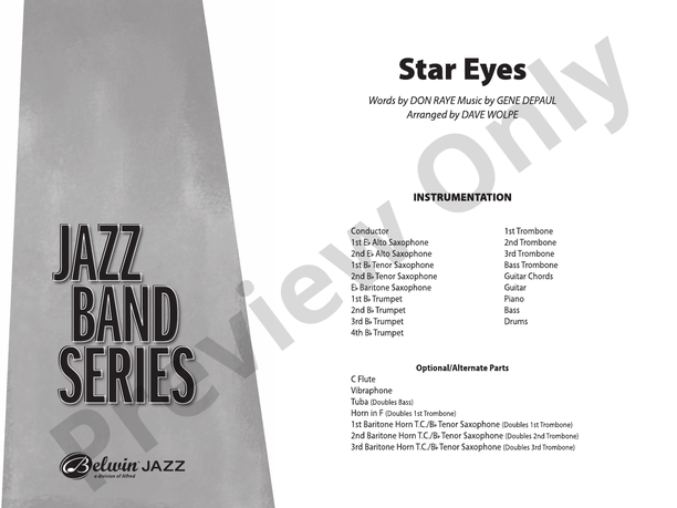 Star Eyes (Grade 3) - Jazz Ensemble Conductor Score & Parts(Digital Download)