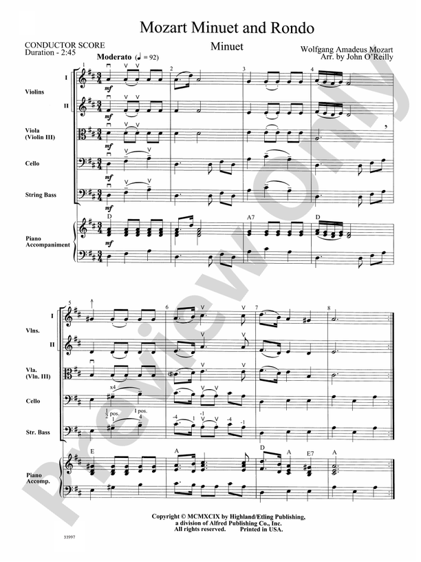 Mozart Classics – String Orchestra Conductor Score & Parts (Digital Download)