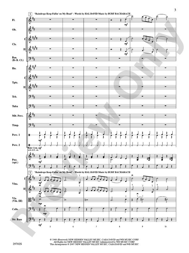 Rain – Full Orchestra Conductor Score & Parts (Digital Download)
