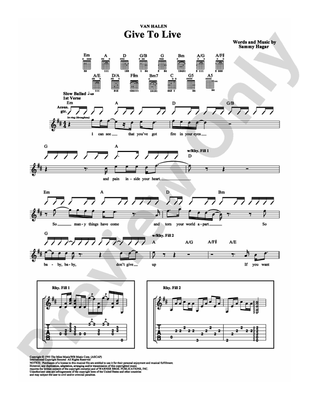 Give To Live - Guitar TAB (Digital Download)