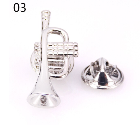 Silver Trumpet Pin