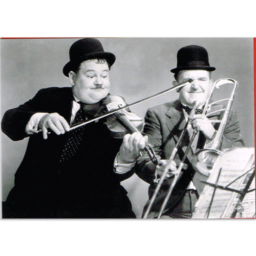 Greeting Card Laurel & Hardy Playing The Fool