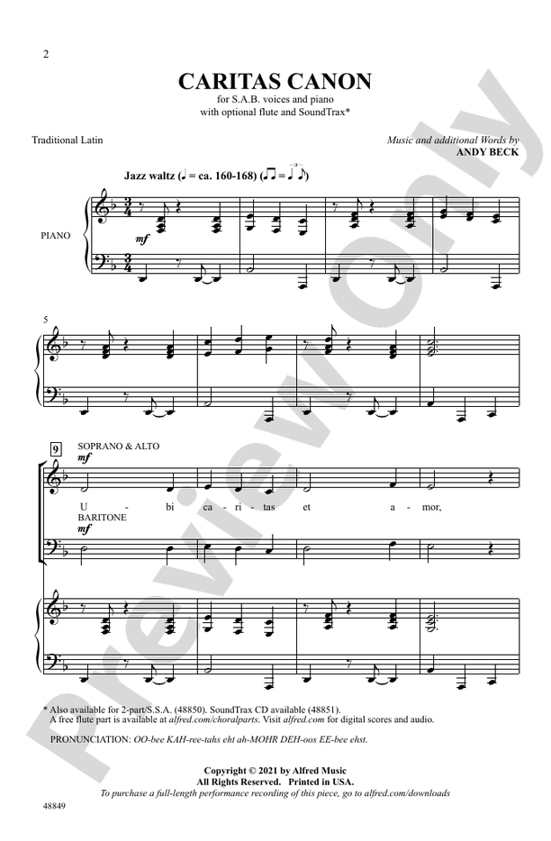 Caritas Canon – SAB Choral Octavo (Digital Download)
