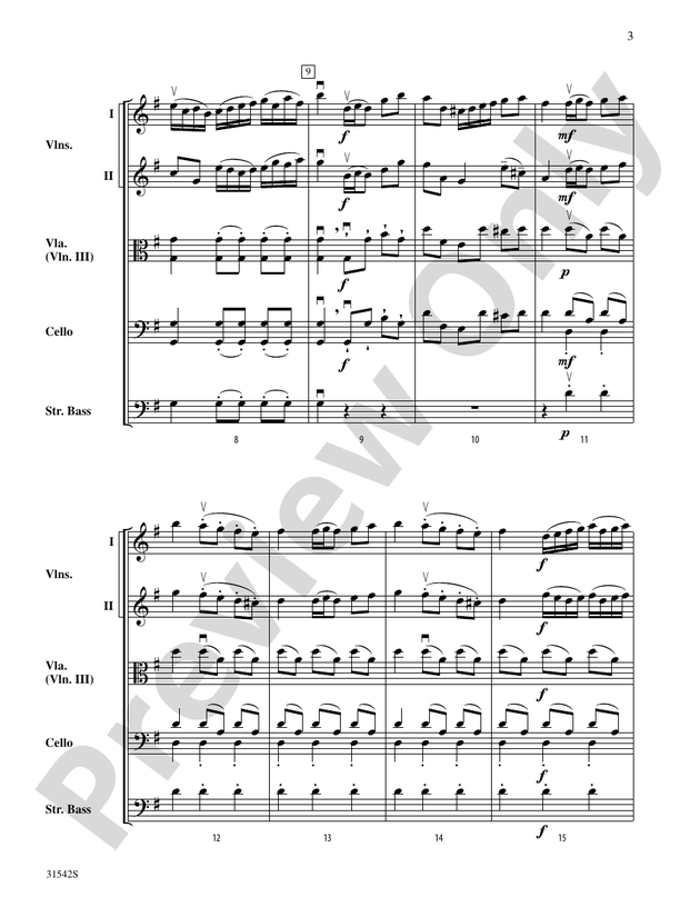 Concerto Grosso, Opus 6, No. 3 (Polonaise) – String Orchestra Conductor Score & Parts (Digital Download)