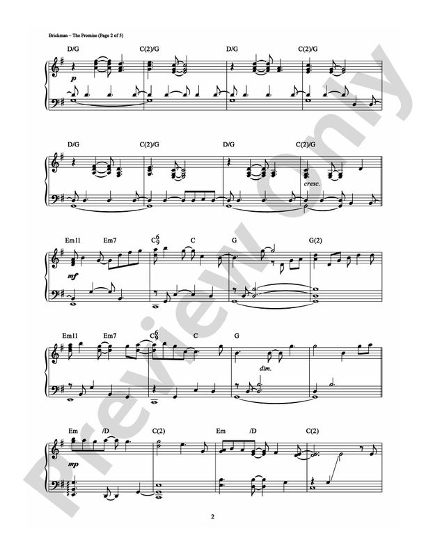 The Promise - DSM-PS-0001841 - Piano (Digital Download)