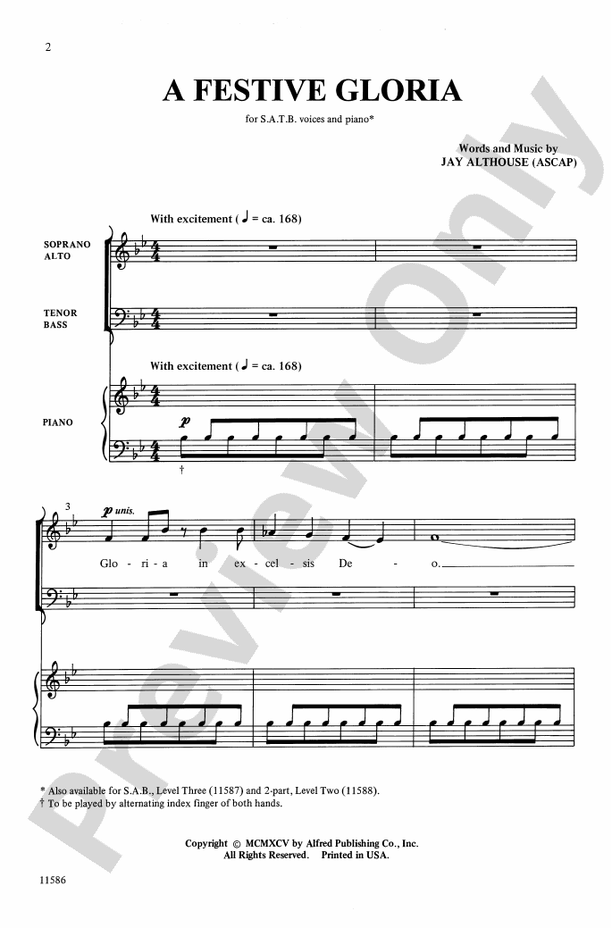 A Festive Gloria - SATB Choral Octavo (Digital Download)