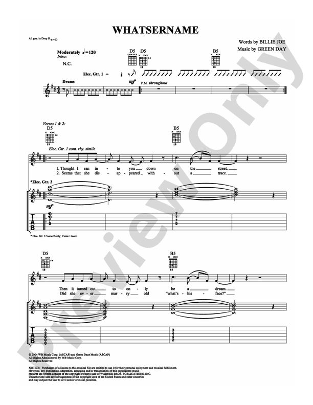 Whatsername - Guitar TAB (Digital Download)