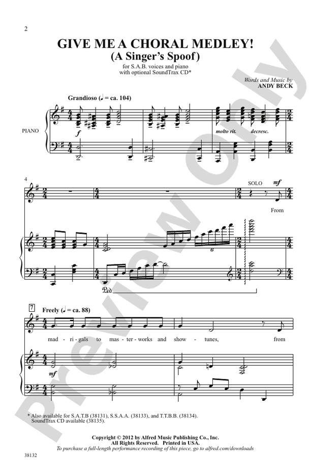 Give Me a Choral Medley! – SAB Choral Octavo (Digital Download)
