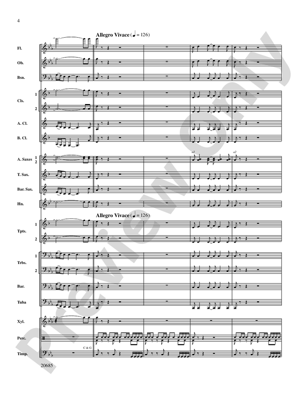 Granite Bay Overture - Concert Band Conductor Score & Parts (Digital Download)